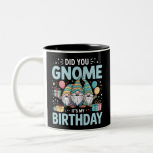Did You Gnome It's My Birthday Gnomies Party Gnome Two-Tone Coffee Mug