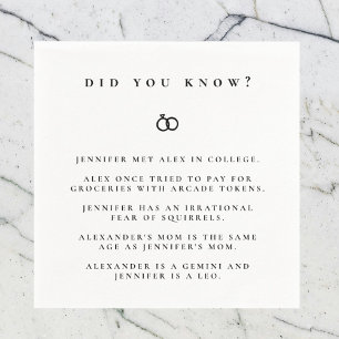 Did You Know Engagement Facts Napkin