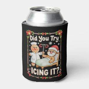 Did You Try Icing It Christmas Gingerbread Xmas Can Cooler