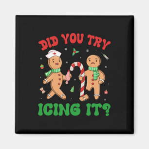 Did You Try Icing It Retro Christmas Gingerbread N Magnet