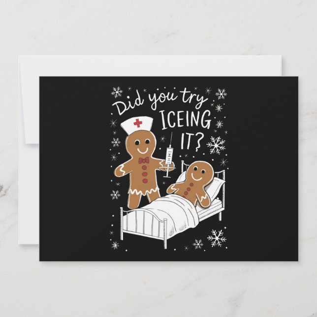 Did You Try Icing It School Nurse Christmas Cookie Holiday Card (Front)