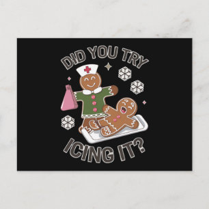 Did You Try Icing It School Nurse Christmas PICU  Postcard