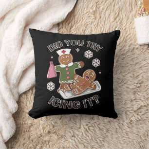 Did You Try Icing It School Nurse Christmas PICU  Throw Pillow