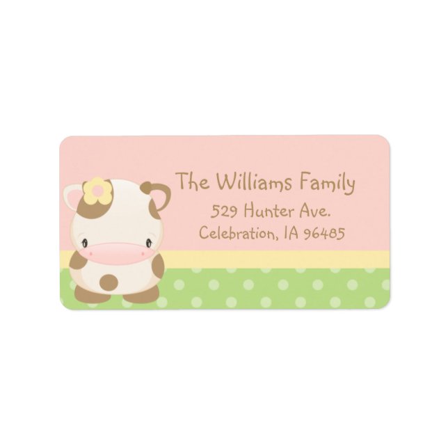 Diddles Farm Moo-Cow Address Label (Front)