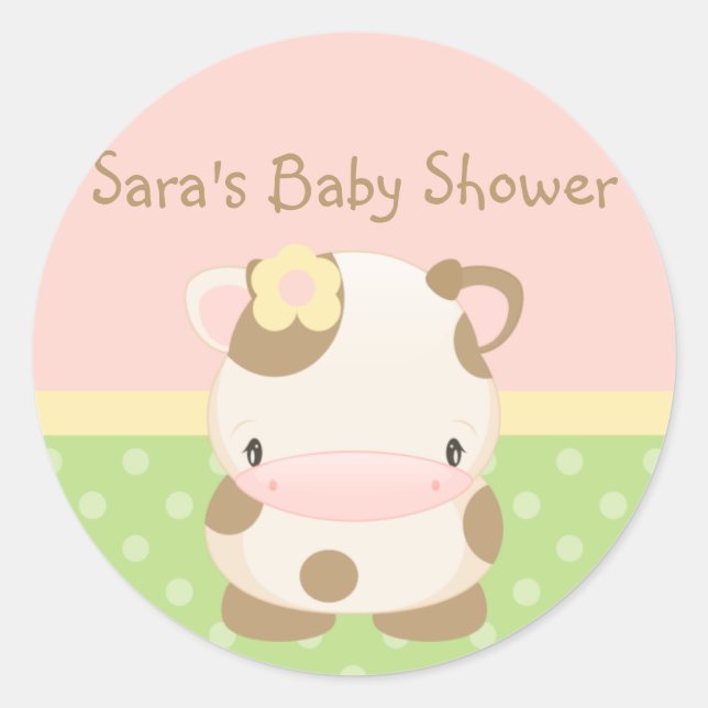 Diddles Farm Moo-Cow Baby Shower-Envelope Seal (Front)