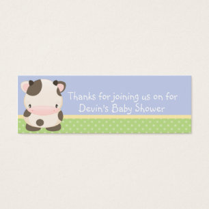 Diddles Farm moo-Cow Baby Shower Favour Tag B