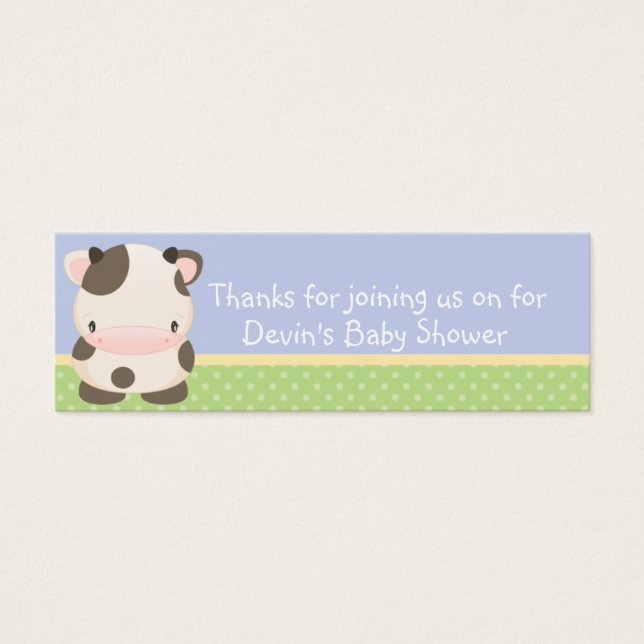 Diddles Farm moo-Vache Baby shower Favoriser Balis (Devant)