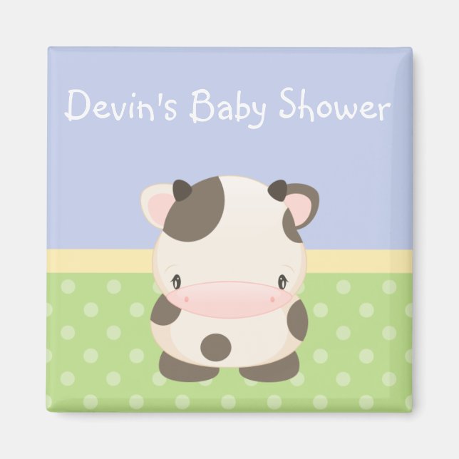 Diddles Ferme Moo-Vache Baby shower Aimant Faveur  (Devant)
