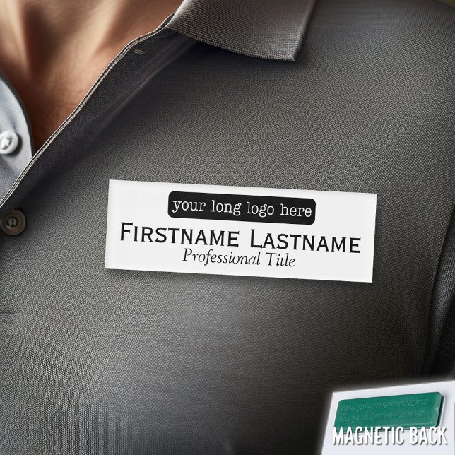 D'identification Badge de nom personnalisé avec logo horizontal (Custom Name Tag - Personalize )