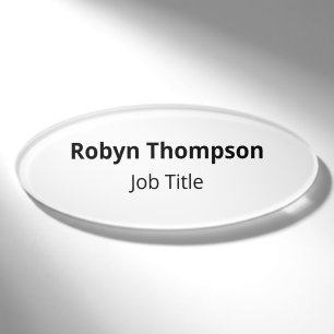 D'identification Badge nominatif ovale en acrylique magnétique prof