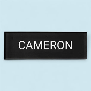 D'identification Balise de nom acrylique noire Badge professionnel