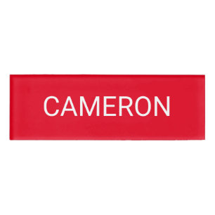 D'identification Balise de nom acrylique rouge Badge professionnel 