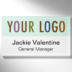 D'identification Grand acrylique Nom magnétique Badge Société Logo