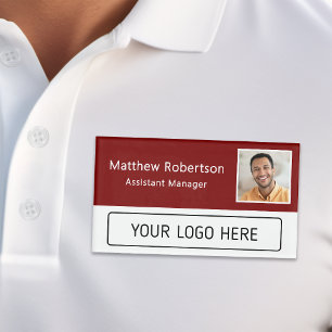 D'identification Logo de société moderne Badge photo employé bordea