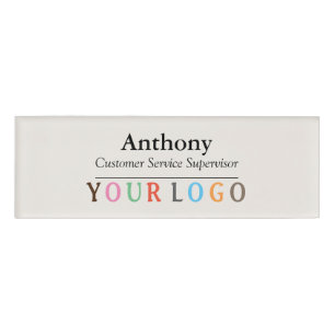 D'identification Nom Badge Magnet Custom Logo Personnel Employé Gra