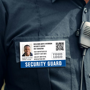D'identification Photo de badge de garde de sécurité nom logo QR bl
