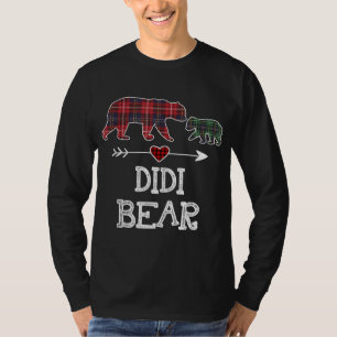 Didi Bear Christmas Pajama Red Plaid Buffalo Famil T-Shirt