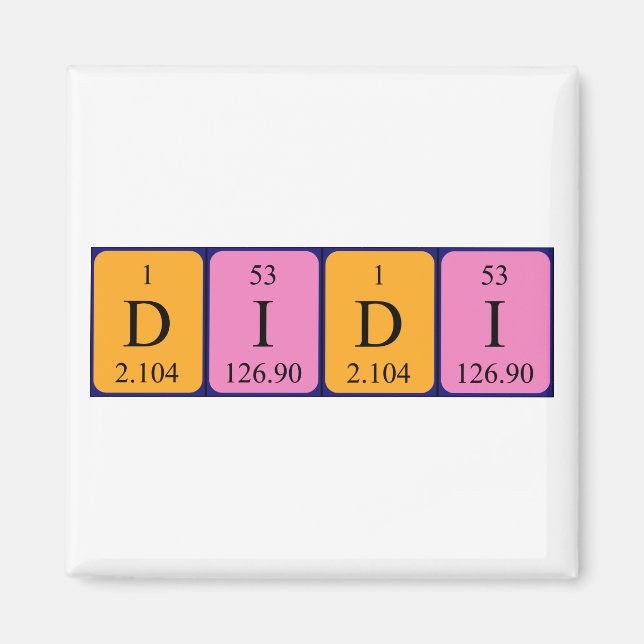 Didi periodic table name magnet (Front)