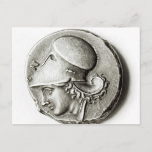 Didrachma of Heracles: obverse depicting Athena Postcard