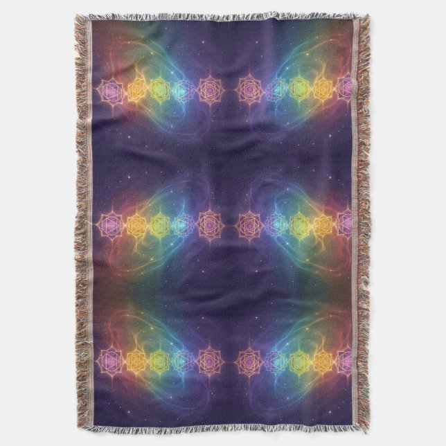 Die 7 Chakren´11 Throw Blanket (Front Vertical)