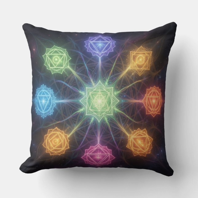 Die 7 Chakren´4 Throw Pillow (Front)