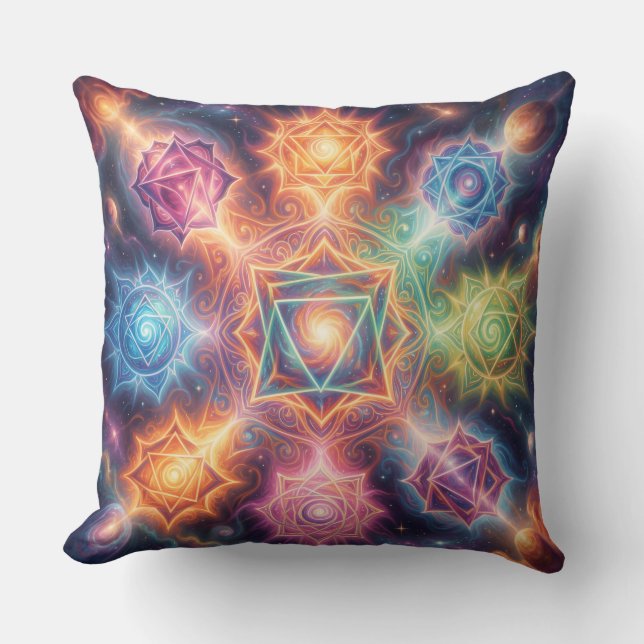 Die 7 Chakren´8 Throw Pillow (Front)