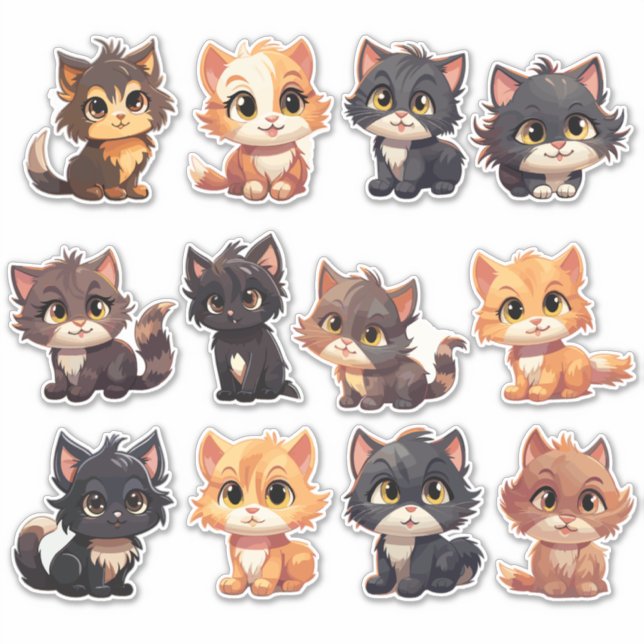 Die Cut Cat Stickers (Front)