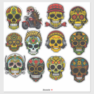 Die-Cut Sugar Skull Art 12 Piece Vintage Pack 