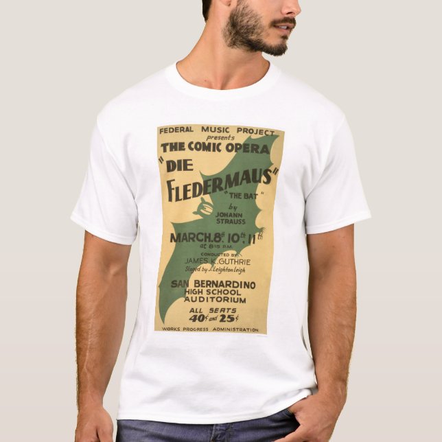 Die Fledermaus Strauss 1938 WPA T-Shirt (Front)