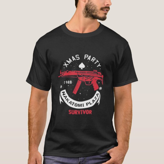 die hard is a christmas movie Xmas Party Nakatomi  T-Shirt (Front)