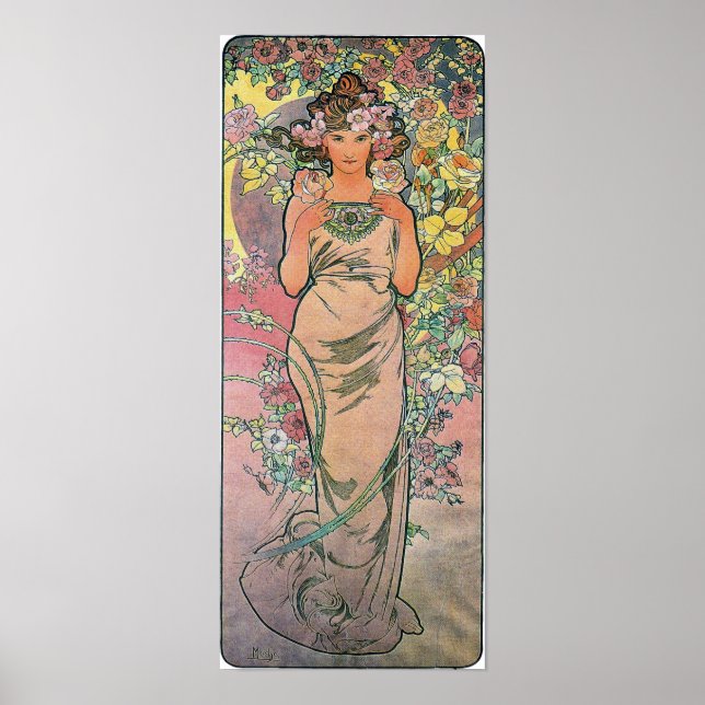 Die Rose by Alfons Mucha 1898 Poster (Front)