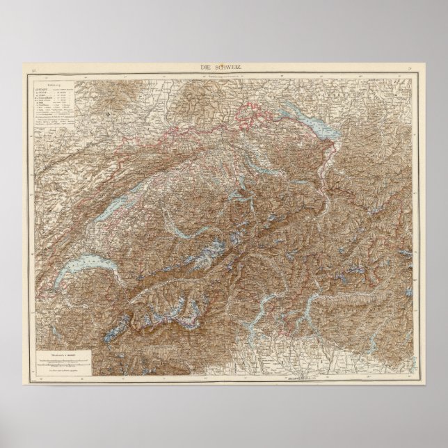 Die Schweiz,  Switzerland Atlas Map Poster (Front)