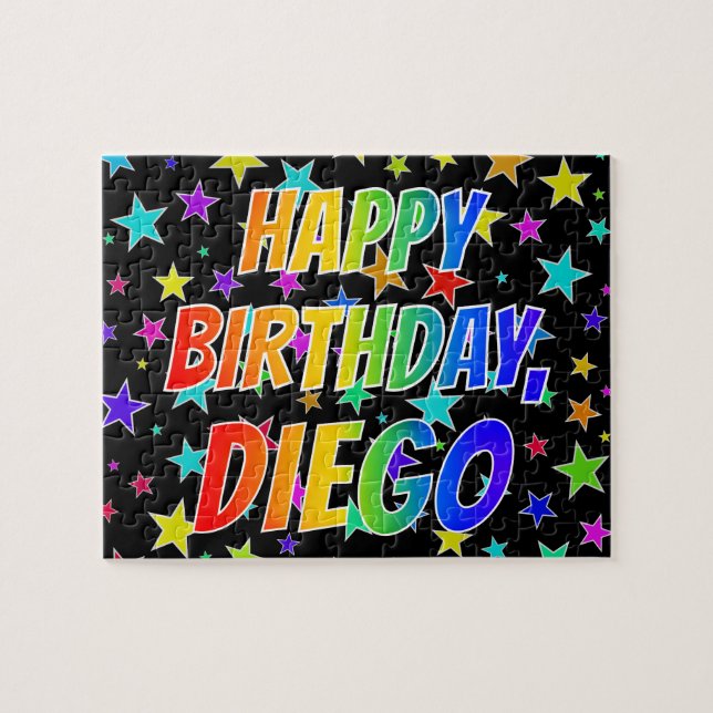 "DIEGO" First Name, Fun "HAPPY BIRTHDAY" Jigsaw Puzzle (Horizontal)