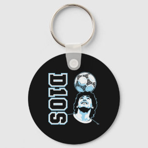 Diego Maradona D10s Headll Retro Soccer Keychain