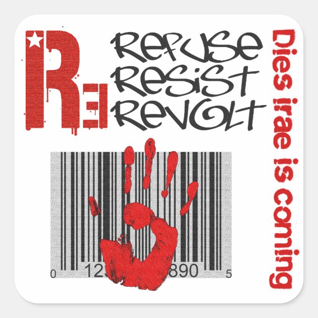 Dies irae - Refuse Resist Revolt Square Sticker (Front)