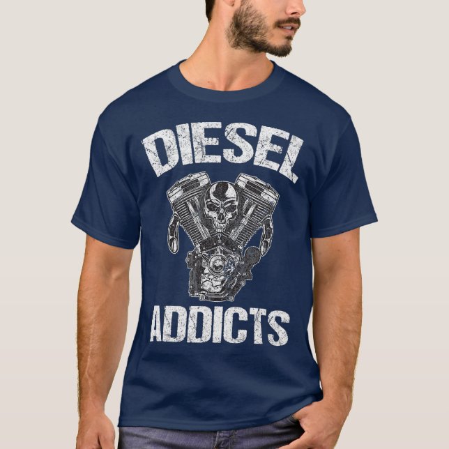 Diesel Addicts Power Stroke 4X4 Engine T-Shirt (Front)