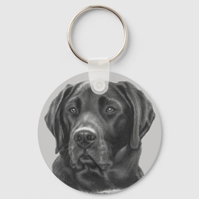 Diesel, Black Labrador Retriever Keychain (Front)
