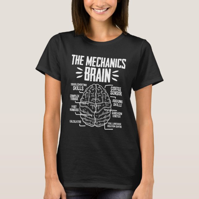 Diesel Car Fixing The Mechanics Brain Auto Repair T-Shirt (Front)