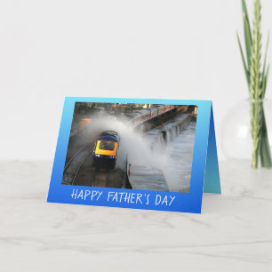 Diesel engine and waves Father's Day personalized Card