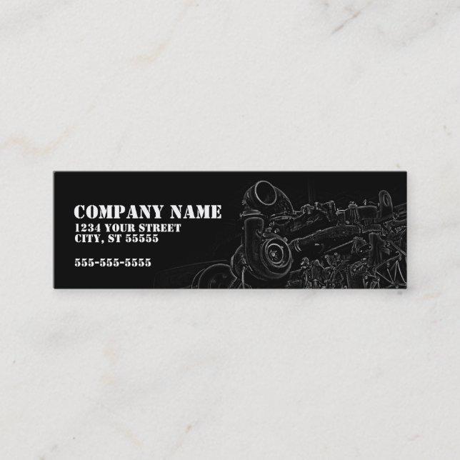 Diesel Engine Thin Mechanic Business Card (Front)