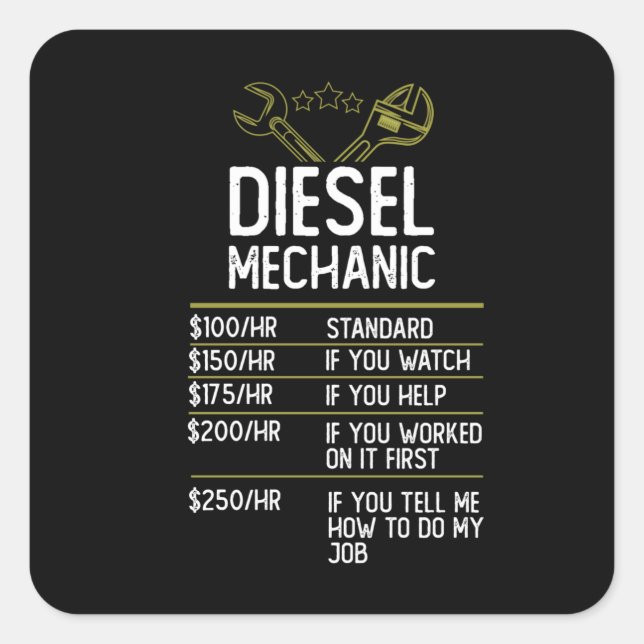 Diesel Mechanic Craftsman Gift Present Idea Square Sticker (Front)
