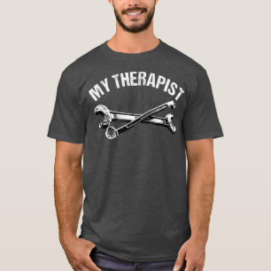 Diesel Mechanic Funny My Therapist Truck Engine T-Shirt