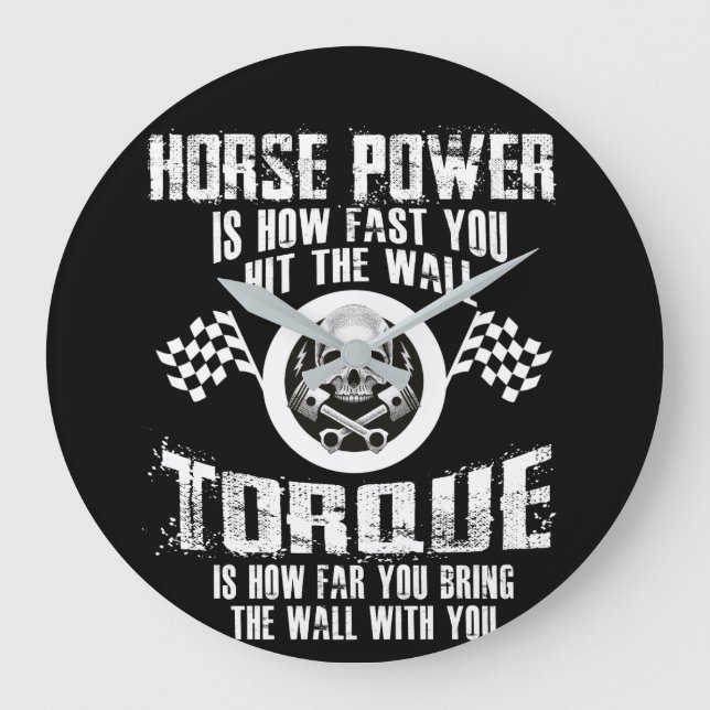 Diesel Mechanic How Far Bring Wall You Large Clock (Front)