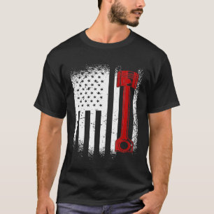Diesel Mechanic Usa Flag Piston For Any Diesel Fan T-Shirt