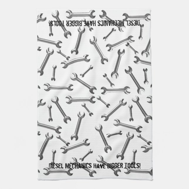 Diesel Mechanics Have Bigger Tools Kitchen Towel (Vertical)