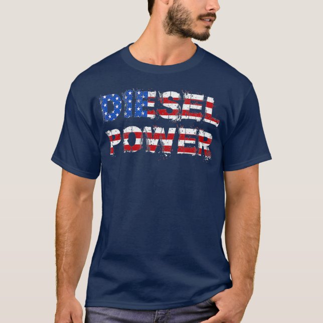 Diesel Power USA Flag Turbo Diesels Trucks Roll T-Shirt (Front)