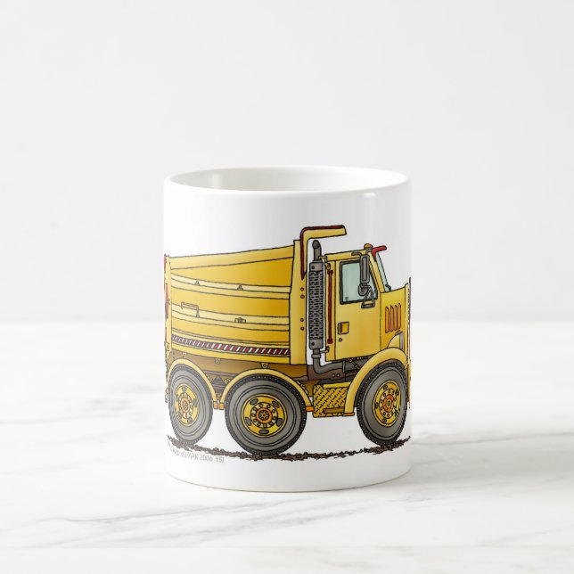 Diesel Tandem Dump Truck Construction Mugs (Center)