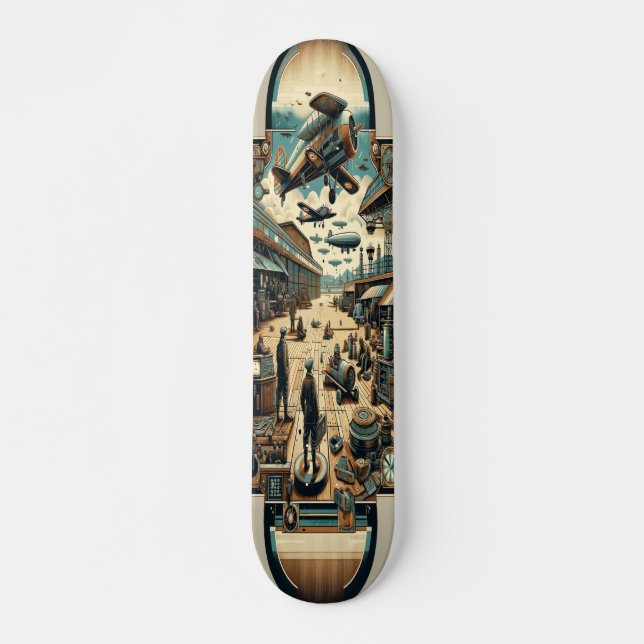 "Dieselpunk Airfield Deck" Skateboard (Front)