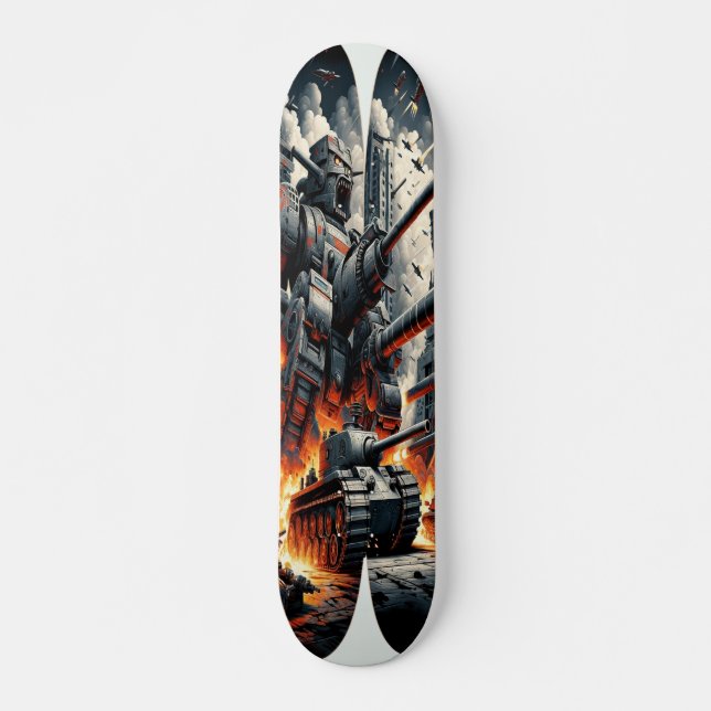 "Dieselpunk Mech Warfare Deck" Skateboard (Front)