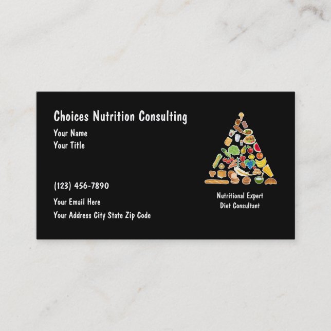 Diet And Nutrition Businesscards Business Card (Front)